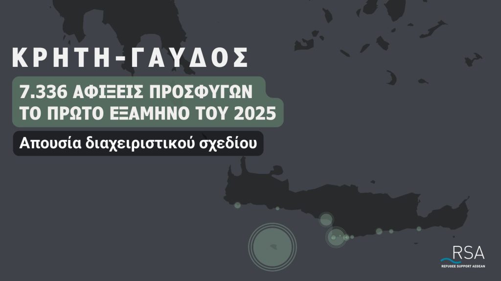 Χαρτογραφική απεικόνιση προσφυγικών αφίξεων στην Κρήτη