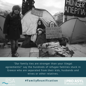 "Our family ties are stronger than your illegal agreements!" say the hundreds of refugee families stuck in Greece who are separated from their kids, husbands and wives or other relatives.