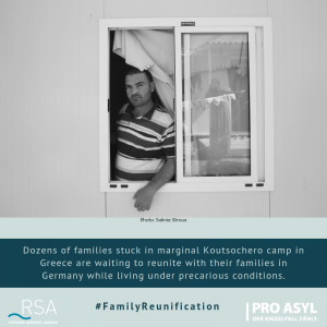 Dozens of families stuck in marginal Koutsochero camp in Greece are waiting to reunite with their families in Germany while living under precarious conditions.